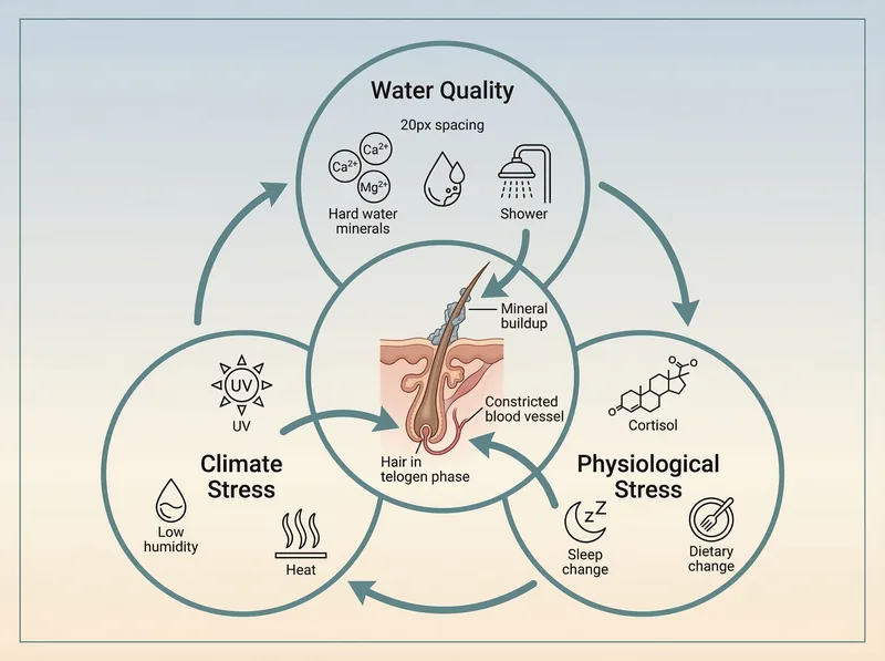 Comparison diagram showing how different environmental factors affect hair follicles during relocation